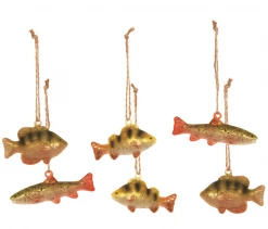 Sage & Co. River Fish Glass Ornaments Christmas