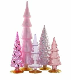 Cody Foster Rose Pink Candy Glass Trees, Large New!