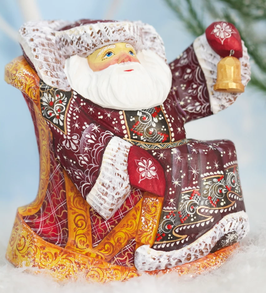 The Holiday Barn Christmas Santa In Rocking Chair, Hand Carved Wood 3 The Holiday Barn Christmas Santa In Rocking Chair, Hand Carved Wood