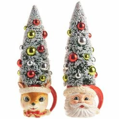 Raz Retro Santa And Reindeer Trees