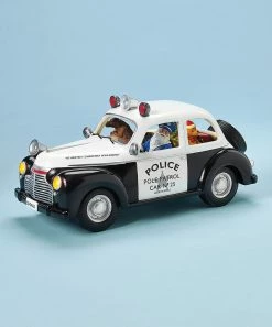The Holiday Barn Santa Driving A Police Car Music Box