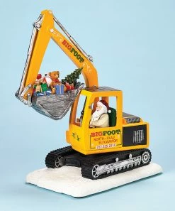 The Holiday Barn Santa In Excavator Music Box