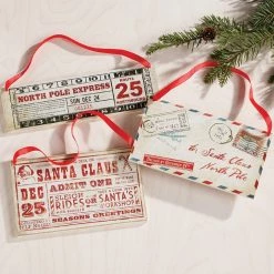 Raz Santa's Letter & Ticket Ornaments