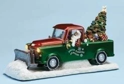 The Holiday Barn Santa's Plow Truck Music Box