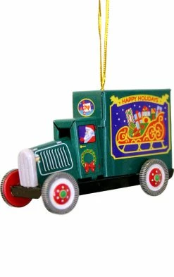 TheHolidayBarn.com Santa's Toy Truck Tin Toy Ornament Christmas