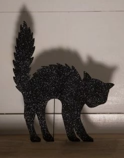 Bethany Lowe New! Scaredy Cat Silhouette, Glittered