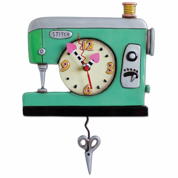 Allen Designs Green Sewing Machine Clock Clocks 3 Allen Designs Green Sewing Machine Clock Clocks