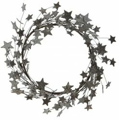 Creative Co-Op Silver Glittered Star Wreath