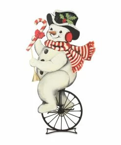 Bethany Lowe Retro Snowman On Unicycle New!