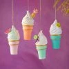 Glitterville New! Soft Serve Ice Cream Cone Ornaments, Fruity Flavors