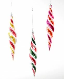 Katherine's Collection Sweet Spiral Ribbon Candy Icicle Ornaments