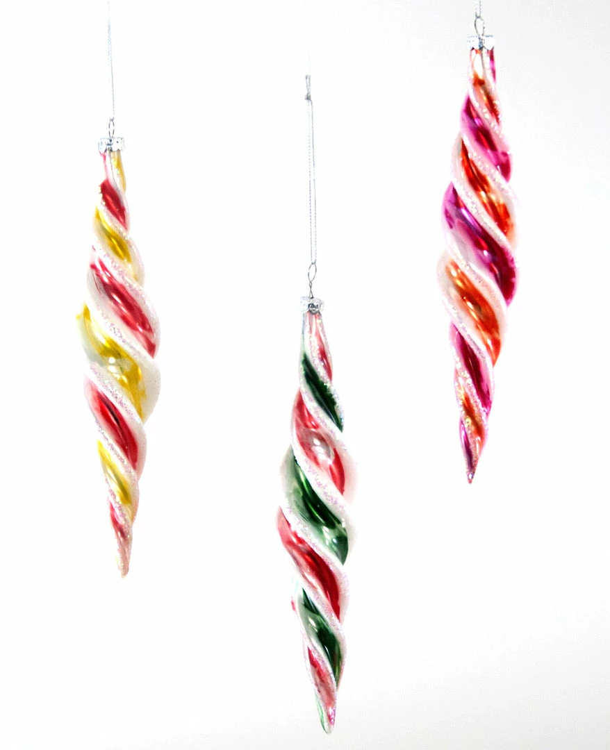 Katherine's Collection Sweet Spiral Ribbon Candy Icicle Ornaments 3 Katherine's Collection Sweet Spiral Ribbon Candy Icicle Ornaments