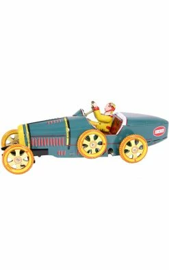 TheHolidayBarn.com Tin Toy Race Car Wind Up Reproduction Christmas