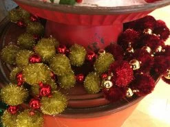 One Hundred 80 Degrees Retro Tinsel Pom Pom Garland
