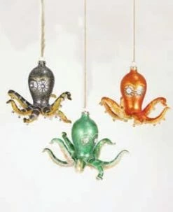 The Holiday Barn Christmas Kitsch Octopus Ornaments
