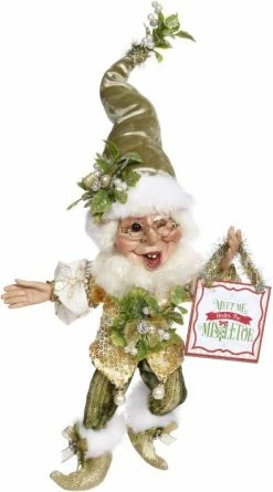 New! Mark Roberts Under The Mistletoe Elf - 10"