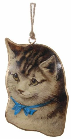 ShiShi Victorian Christmas Cat With Bow Ornament