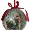 ShiShi Victorian Christmas Decoupage Ball Ornament, Gathering The Holly