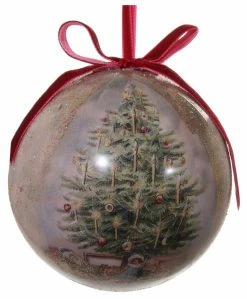 ShiShi Victorian Christmas Decoupage Ball Ornament, Christmas Tree