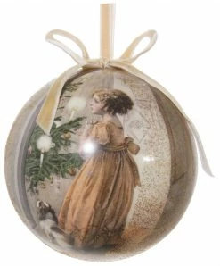ShiShi Victorian Christmas Decoupage Ball Ornament, Christmas Wish