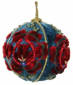 ShiShi Victorian Velvet Rose Ball Ornament