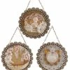 Demdaco Christmas Vintage Romance Glittered Dome Ornaments, Love, Cherish, Soar