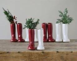 Creative Co-Op Wellington Boot - Stoneware Vase