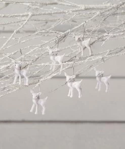 Bethany Lowe New! Mini White Deer Ornaments