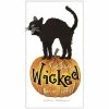 Mary Lake-Thompson Wicked Black Cat On Pumpkin Towel 2 Mary Lake-Thompson Wicked Black Cat On Pumpkin Towel
