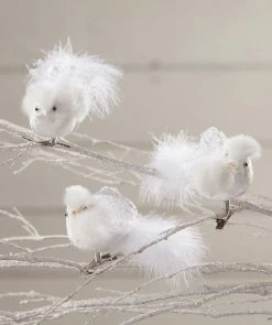 Bethany Lowe Winter Snow Bird Clip Ornaments