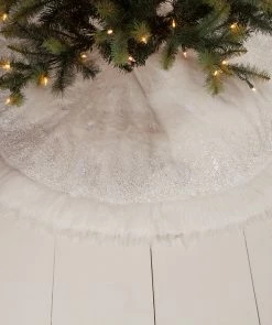 Bethany Lowe Winter Snowflake Tree Skirt, Faux Fur New!