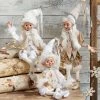 Raz Winter White Posable Elves, 16"