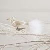 Bethany Lowe Winter White Glass Bird Clip Ornament