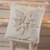 Bethany Lowe Winter White Poinsettia Pillow, Faux Fur New!