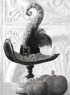 TheHolidayBarn.com New! Witch Hat On Pedestal