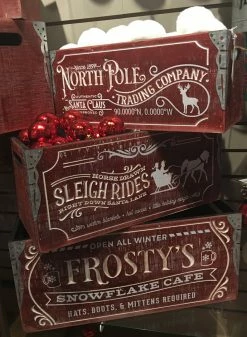 Gerson Wooden Christmas Crates, Engraved