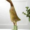 Dcuk Wooden Duck With Green Welly Boots, Large 2 Dcuk Wooden Duck With Green Welly Boots, Large