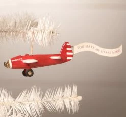 Bethany Lowe You Make My Heart Soar Airplane Ornament
